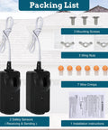 Universal Garage Door Safety Sensor Kit 41A5034 With 2 DIY Friendly Sensors, Mounting Screws, Wing Nuts, Wires And Crimps, Replaces G801CB-P, Fits Most Openers Made After 1997, Compatible With LiftMaster Chamberlain Sears Craftsman, 10 Year Warranty image showing full kit components.