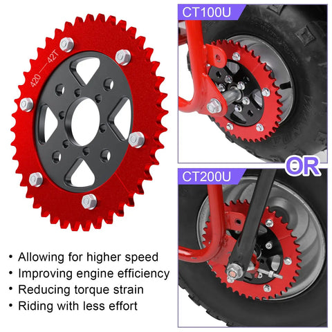 420 Chain Sprocket 42 Tooth Mini Bike Sprocket Hub Adapter Replacement For Coleman CT200U BT200X CT200U EX CT100U Baja DB30 Massimo MB200 Predator 212 Engine Go Kart Parts on tires
