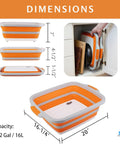 Collapsible BBQ Prep Tub With Lid XL 4.22 Gal Folding Cutting Board And Food Basin for space saving storage in cabinet
