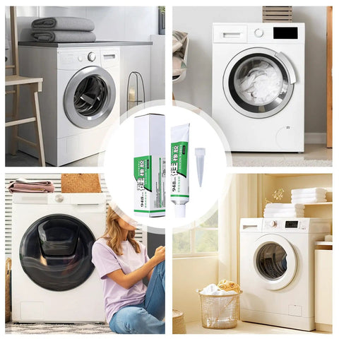 Gasket Repair Adhesive For Washing Machines And Portable Washers Quick Dry High Temp Resistant Glue with appliances in background