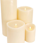 Ivory Grand Pillar Flameless LED Candle With Moving Flame, Battery Powered Real Wax, 6.25 Inch By 10.6 Inch, Timer Enabled