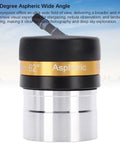10mm Telescope Eyepiece 1.25 Inch Ultra Wide 62 Degree Field Of View Aspheric Lens with black and gold design