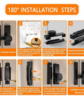 Installation steps for keyless 3 digit combination gate latch for barn doors and cabinets with silvery finish and easy operation.