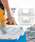 Four Piece Cooler Hinges Replacement Kit With Sixteen Stainless Steel Screws Durable Plastic Hinge Set For Camping Freezers And Ice Chests Includes Handy Storage Box For Easy Spare Parts