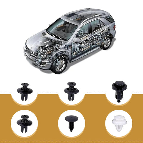 Dope Bumper Push Fasteners Kit 100 Piece Rivet Clips Set With Removal Tool ABS Universal Body Clips for Cars Trucks SUVs