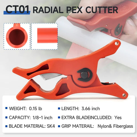 Killer PEX Expansion Tool Kit For F1960 ProPEX Systems with CT01 Radial PEX Cutter, SK4 blade, nylon fiberglass grip