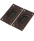 2 Pack 3.6 By 2 Inch Antique Style Bronze Recessed Door Pulls With Mounting Screws For Cabinets And Drawers Vintage Recessed Hardware Zinc Alloy Cabinet Handles