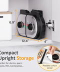 Dual Waffle Maker With Heart And Classic Plates compact upright storage in kitchen cabinet, nonstick surface, easy clean, 12.4x6.9x4 inches