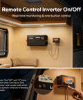 Hella Reliable 2000W Power Inverter With Built In Automatic Transfer Switch and Utility Bypass for remote inverter control in RV.
