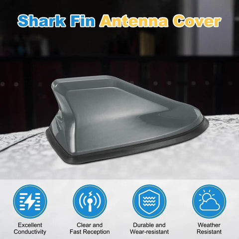 Dope Carbon Fiber Shark Fin Antenna Cover For Cars, SUVs, Trucks And RVs, Gray Roof Antenna Cap, Weatherproof Accessory