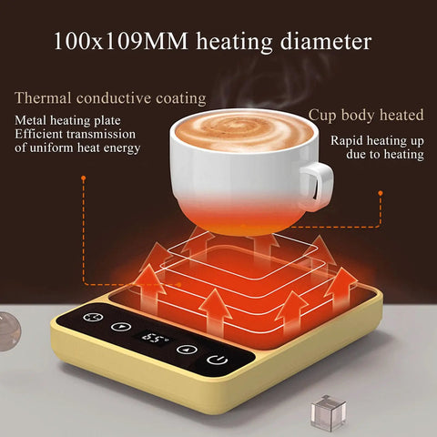 Electric Cup Warmer And Chiller For Desk Rapid Heat Chill Base 350Ml Portable Beverage Heater with heating cup and controls.