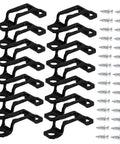 30 Pack Hidden Furniture Connectors And Adjustable Cabinet Fastener Brackets For Wardrobes And Sofas Offer Invisible Shelf Joining Hardware To Keep Your Gear Solid As A Rock And Blast That Sneaky Rattle With No Sweat Tool Free Install, featuring black connectors and screws.