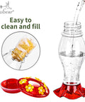Outdoor Hanging Hummingbird Feeder 18 Ounce With 6 Feeding Ports Bee Guard And Built In Ant Moat Easy To Clean Durable