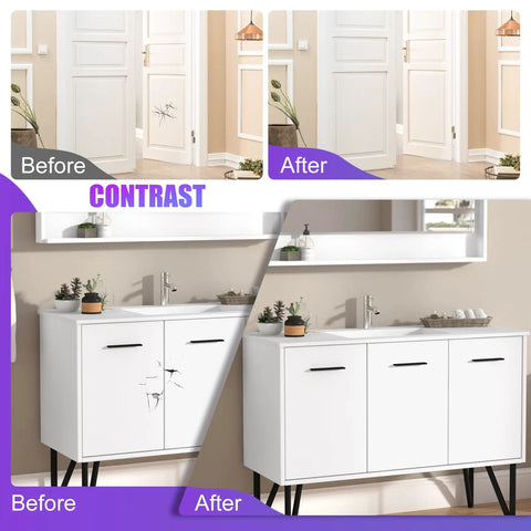 White Touch Up Paint Pen 7oz Multi Surface Quick Dry Repair for Walls Doors Cabinets Wood Furniture Bathtubs Tiles and Radiators Easy DIY Fix Dries Fast in Two Hours Per Layer Fully Cures in 24 Hours Glossy or Matte Finish