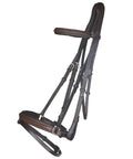Brown Dressage Bridle With Padded Anatomic Veg Tanned Leather Set All Purpose Crank Noseband Anti Pressure Mono Crown Flash Tack