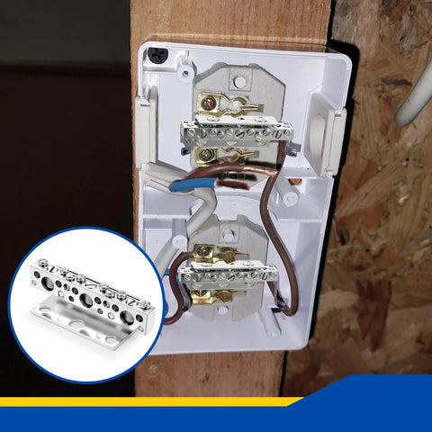 Installed electrical panel with Ground Bar Kit With 11 Terminal Ground Bus Bar No 14-6 Small And 14-1/0 Large Opening 2 Pack.