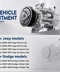 New AC Air Conditioning Compressor With Solid Clutch Assembly Direct Bolt In Cooling System Refresh For Jeep Compass And Patriot with vehicle fitment details.