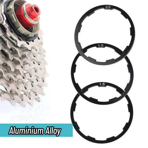 Three Size Cassette Spacer Set For Bikes 1Mm 1.5Mm 2Mm Headset And Flywheel Hub Spacers Aluminum Alloy Kit image