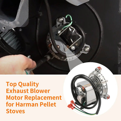 Replacement Combustion Blower Motor for Pellet Stoves and Inserts Fits P43 P61 P68 XXV Accentra 52i Advance with device shown
