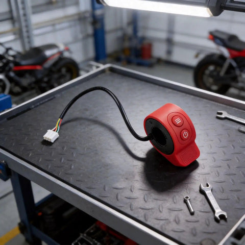 Thumb Throttle Accelerator For HX6 Pro Electric Scooter Replacement Controller Switch Handle Grip In Durable ABS Plastic Upgrade With 5 Pin Red Connector on workbench