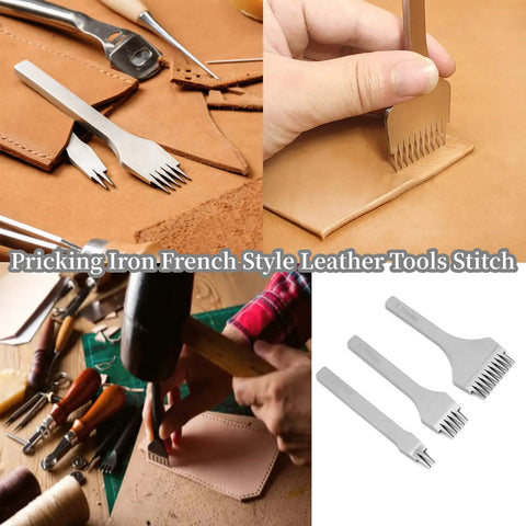 Pro Grade Leather Stitching Punch Set For Bag Making And Wallet Repair, French Style Pricking Irons and Saddlestitch Chisels