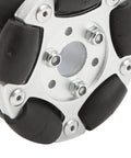Kadimendium robot omni wheel replacement, aluminium alloy 60mm diameter with screws and black rubber rollers