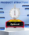 High Precision Silk Screen Printing Tension Meter And Force Tester For Silk Print Projects Pro Grade Build With Quick Readouts In Newtons From 7 To 36N And Shock Absorber To Minimize Vibration And Deliver Real World Accurate Tension Measurement, dial gauge view