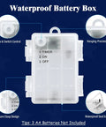 Red White and Blue Battery Operated Outdoor Lights With Timer About Ten Feet Long 30 LED Waterproof For Fourth Of July Independence Day Decorations Garland Patio Or Garden Party Decor Easy Setup waterproof battery box display