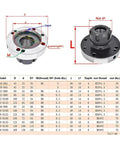 Super Durable Mini Flange ER50 Collet Chuck For Lathe, 130mm size diagram showing dimensions and mounting details.