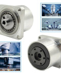 Harmonic Gear Drive Reducer 30:1 Strain Wave Gearbox For Nema 17 Stepper Motor With Flange Output, featuring close-up and application visuals