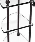 Three Tier Corner Glass Shelf In Antique Bronze With Solid Brass Build 3 8 Inch Tempered Glass Concealed Mounting Hardware