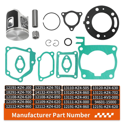 54mm Size B Piston Top End Rubuild Kit For Honda CR125R 1992-1999 Rebuild Set Including 13110-KZ4-505 with gaskets and piston parts