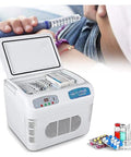 Road Ready Portable Insulin Cooler That Keeps Diabetes Meds And Breast Milk Chilled On The Car Ride With Digital Screen And Car USB Charger For No Sweat Cold Storage Always, thermoelectric unit with syringes and vials.