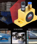 Rugged Industrial Pneumatic Air Turbine Vibrator With Muffler For High Speed Performance One Eighth Inch Shaft Aluminum Alloy