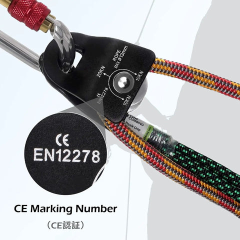 Ultra Lightweight 20kN Micro Climbing Pulley With Sealed Bearing Sheave Aluminum Fixed Eye Rope Pulley, CE marking EN12278.