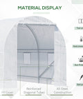 Close-up of Walk In Tunnel Greenhouse Kit 15 Ft By 7 Ft By 7 Ft With 6 Roll Up Windows And Roll Up Door, steel frame detail