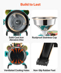 Components of Electric Grain Mill And Spice Grinder For Dry Grains, Coffee Beans, Cereals And Pepper, 1500W Cast Iron Pulverizer