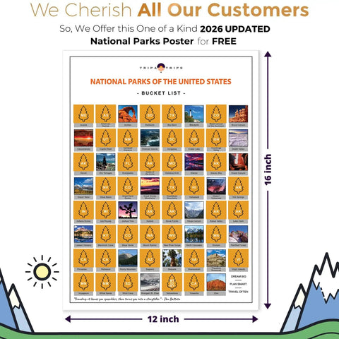 Scratch Off USA Map Wall Poster With All 63 National Parks 50 Landmarks And State Flags 24x17 Travel Tracker 2026 edition
