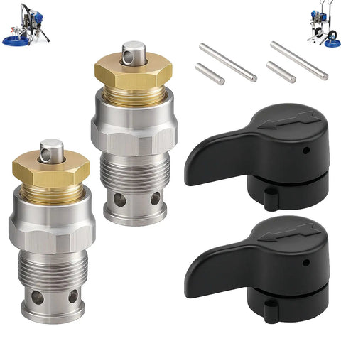 235014 Prime Spray Valve Kit Drain Valve for Airless Paint Sprayers 2 Pack with black and gold components