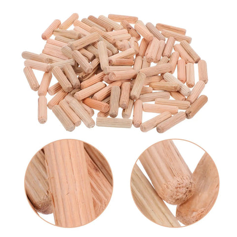 100 Pieces M8x30mm Wooden Dowels For Woodworking Furniture With Stable Grip And No Wobble Round Wood Pins For Home And Office Projects