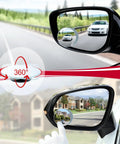 Two Pack 2 Inch Round Blind Spot Mirrors With Frameless Convex Glass Wide Angle Adjustable Mounts 360 Degree Swivel Easy Install