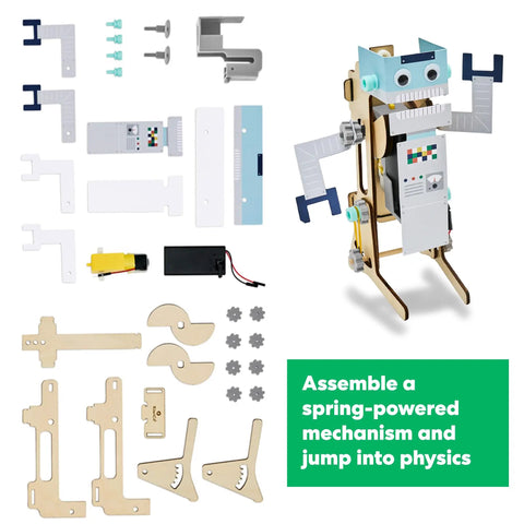 Jumping Robot STEM Kit Building Set For Kids Ages 9 And Up Learn Real World Science And Engineering As You Build Customize And Tweak Jump Performance And Look Totally Dope Science Gift, spring robot parts
