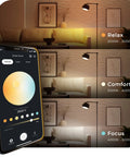 WiFi Smart LED Bulb 10W 60W Equivalent Multicolor RGB Tunable White 2000K To 5000K A19 E26 Frosted color modes and app interface