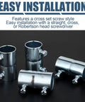 Ten Pack Three Quarter Inch EMT Conduit Screw Couplings Galvanized Steel Set Screw Connectors For Electrical Fittings