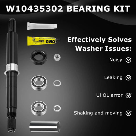 Top Shelf Washer Bearing Swap Kit With Oem Tub Seal And Heavy Duty Installation Tool Built For Whirlpool Cabrio Maytag Bravos, includes components for repair.