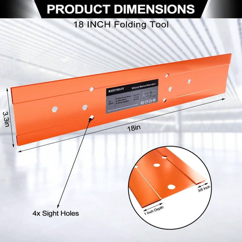 Sheet Metal Bender Folding Tool Hand Seamer For HVAC Ductwork Roofing And Metal Panels 18 Inch with 3/8 and 1 Inch Fold