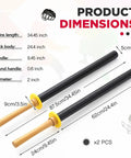 Diagram showing dimensions of 2 Pack 33.5 Inch Foam Swords For Adults, with black foam blades and wood handles