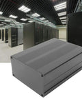 Aluminum Junction Box Enclosure For DIY Circuit Boards With Beefy Cooling Case shown in modern server room environment
