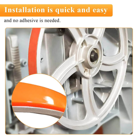 Installed Premium Urethane Bandsaw Tires 14 Inch By 1 Inch By 0.095 Inch Two Pack With Quick Install No Adhesive Needed