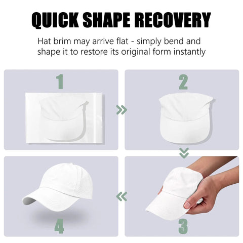 Steps to reshape a flat brim of Criss Cross Ponytail Baseball Cap For Women, Adjustable High Messy Bun Sun Hat.